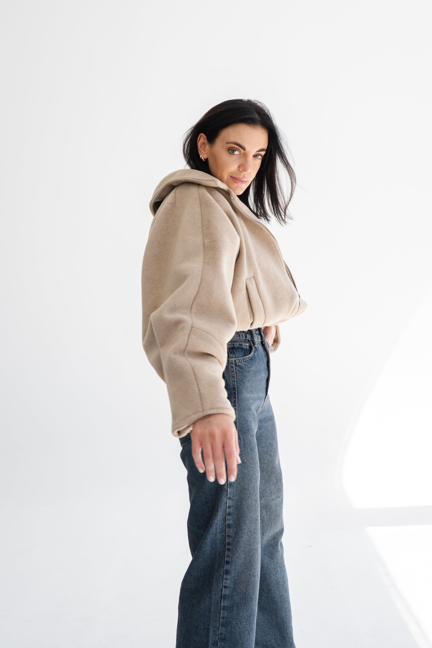 CHAMPAGNE ASYMMETRICAL DOUBLE JACKET
