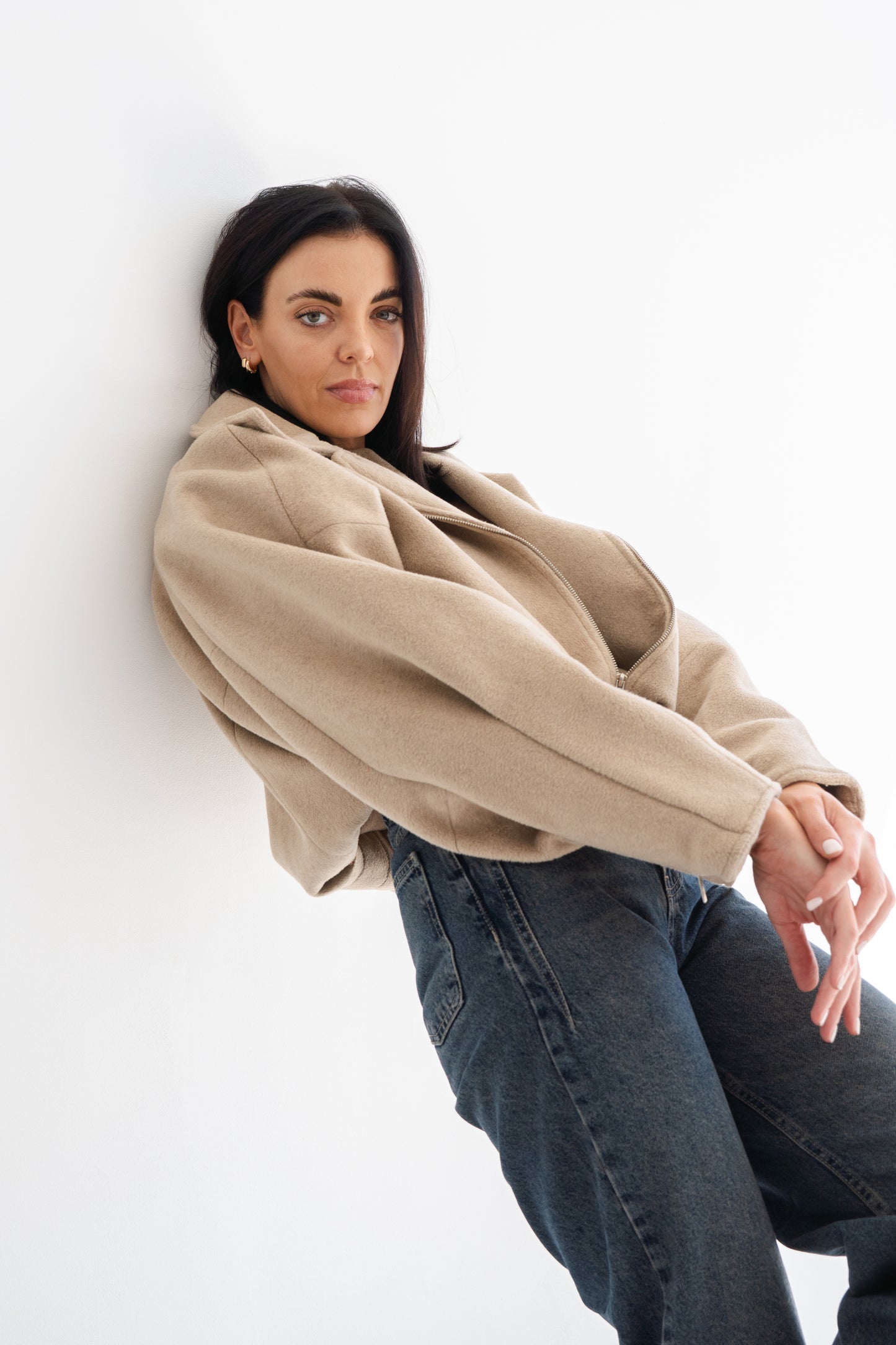 CHAMPAGNE ASYMMETRICAL DOUBLE JACKET