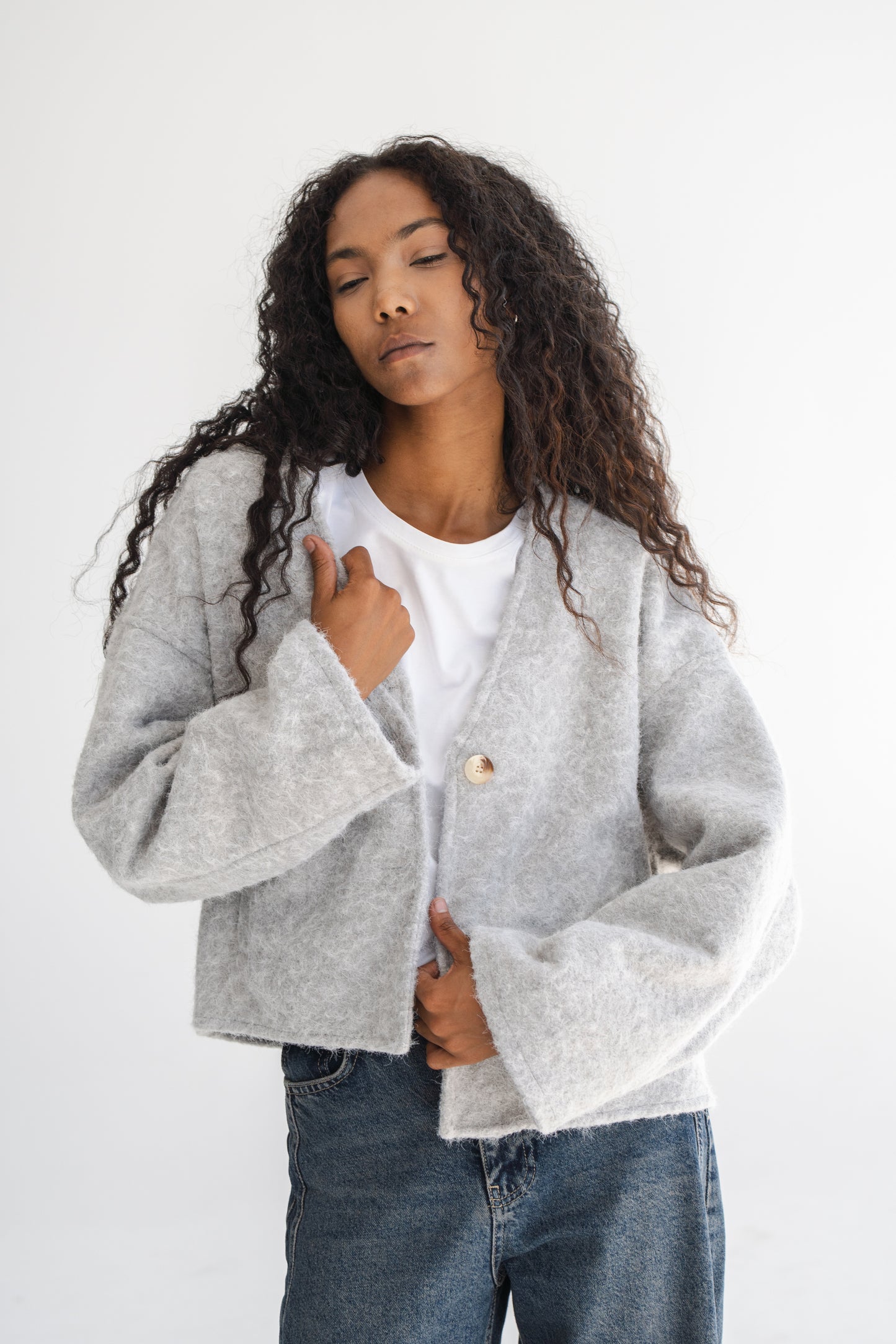 GREY WOOL CHANEL BOMBER