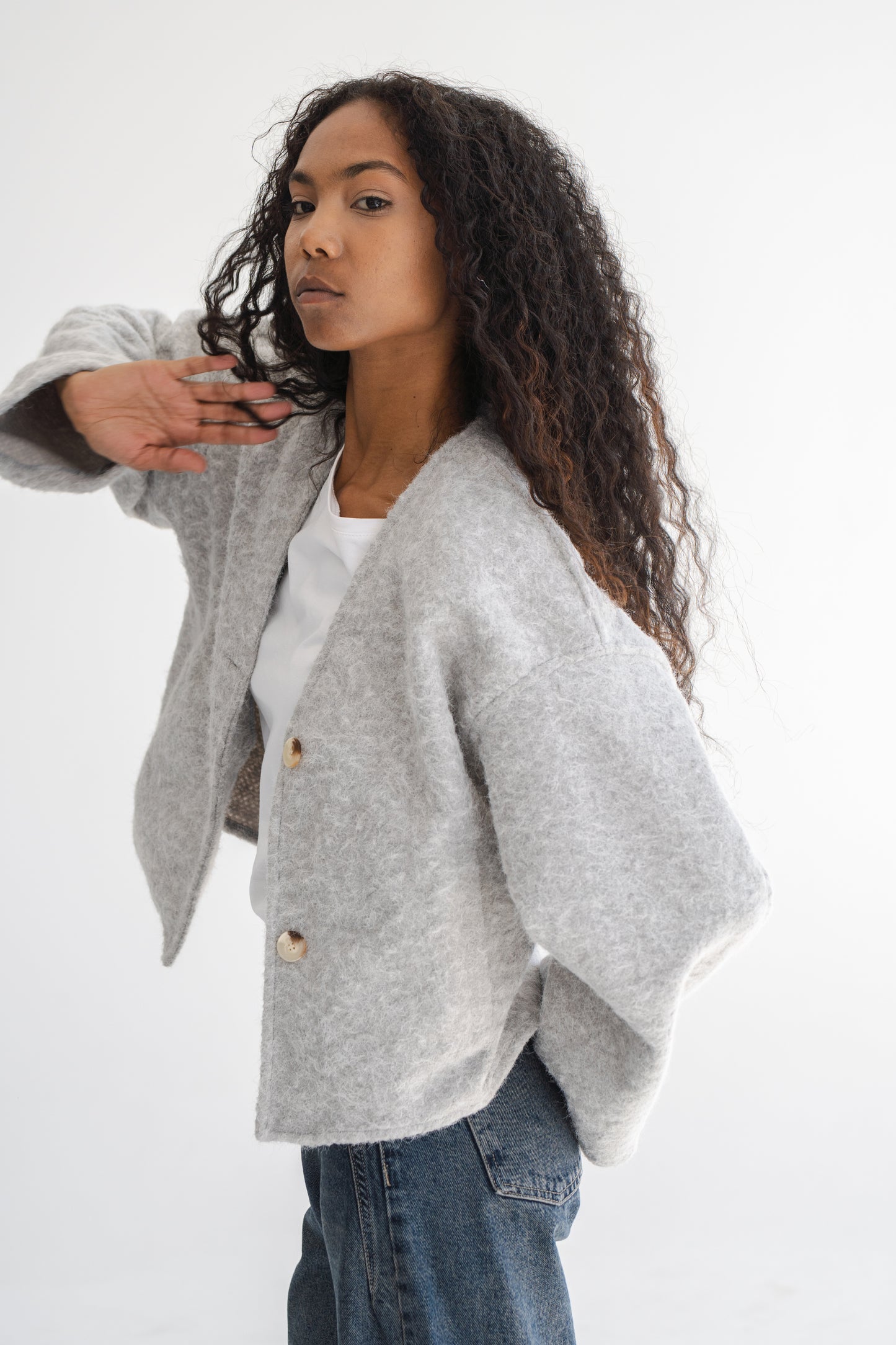 GREY WOOL CHANEL BOMBER