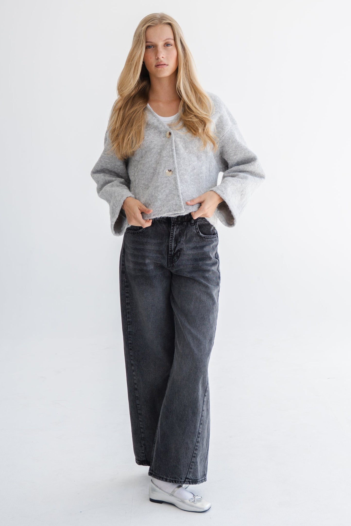 GREY WOOL CHANEL BOMBER