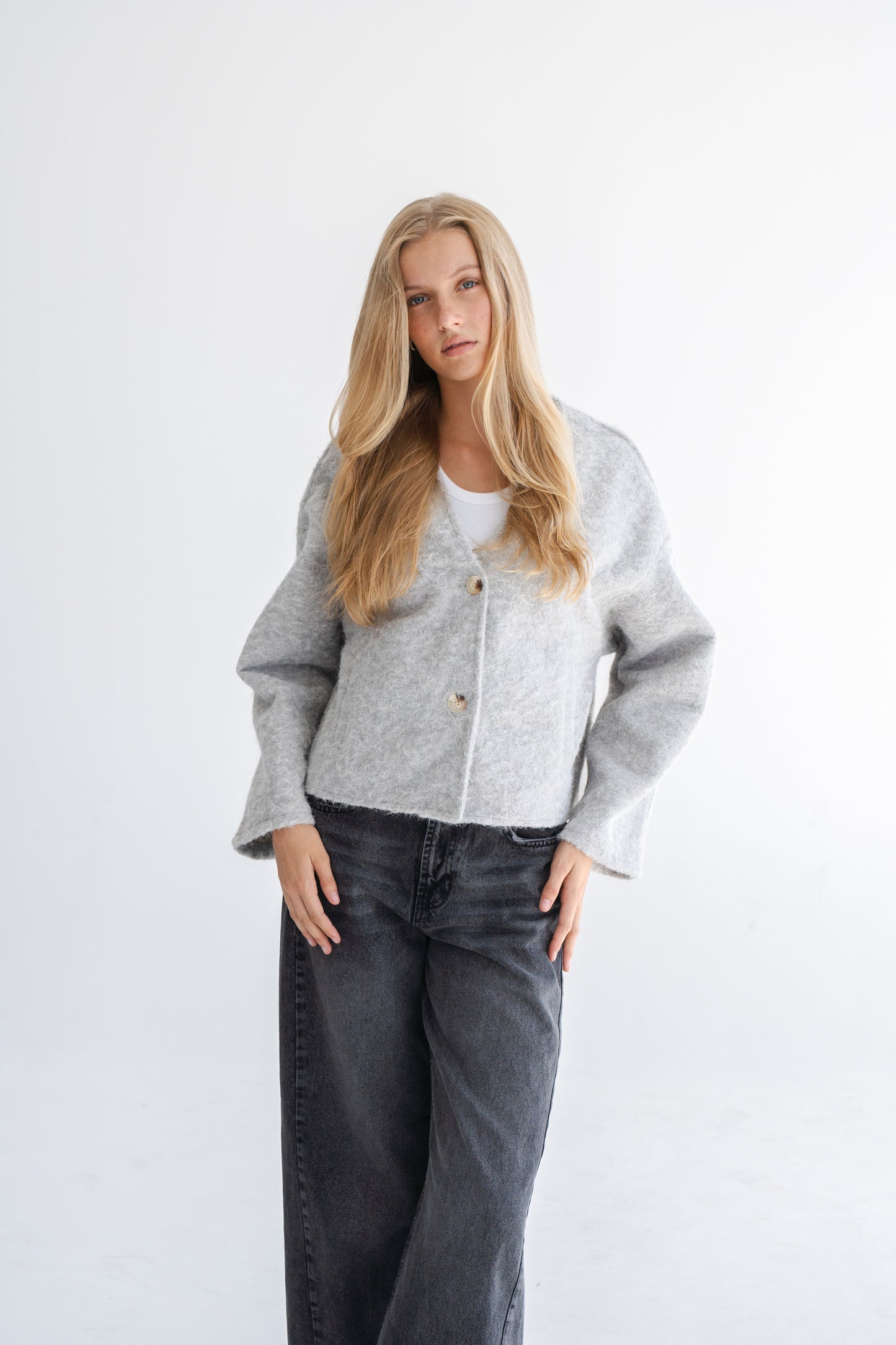 GREY WOOL CHANEL BOMBER