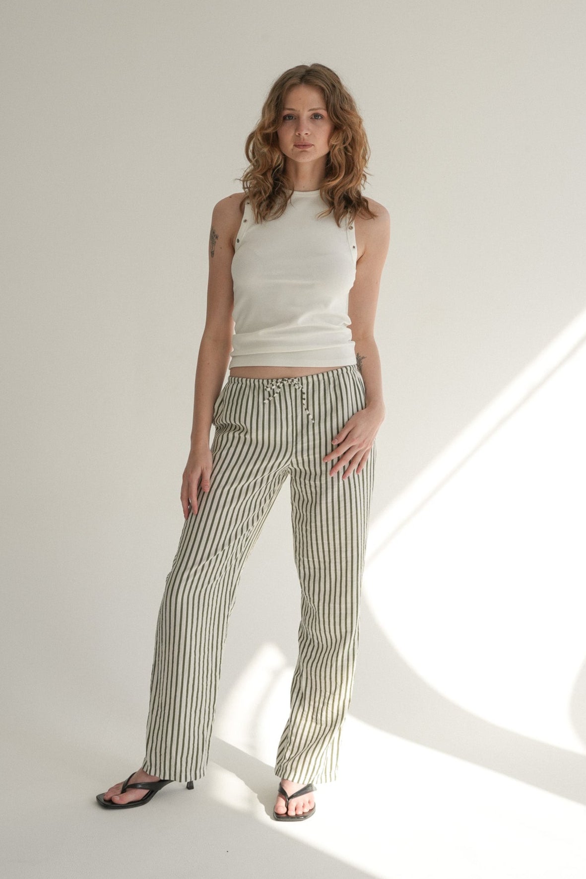 The Marina Pant in Salt Stripe