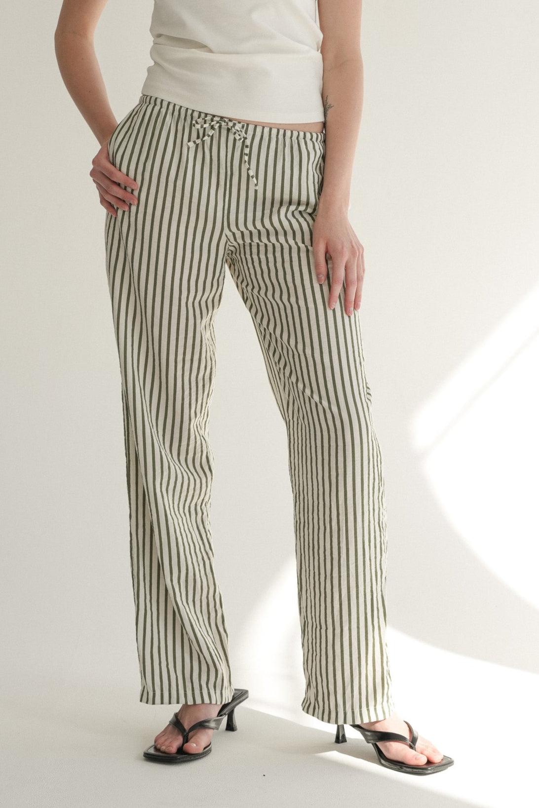 The Marina Pant in Salt Stripe