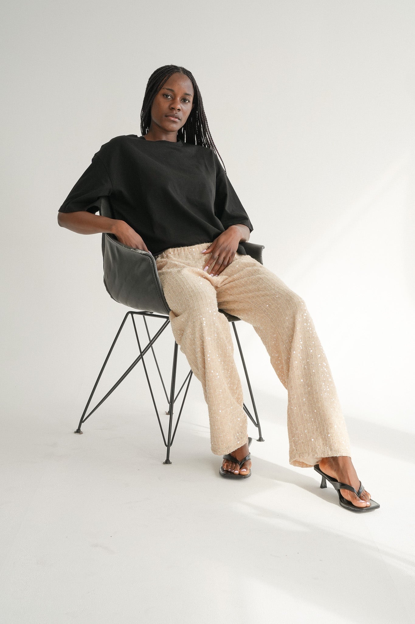 The Sienna Trousers in Champagne Sequin