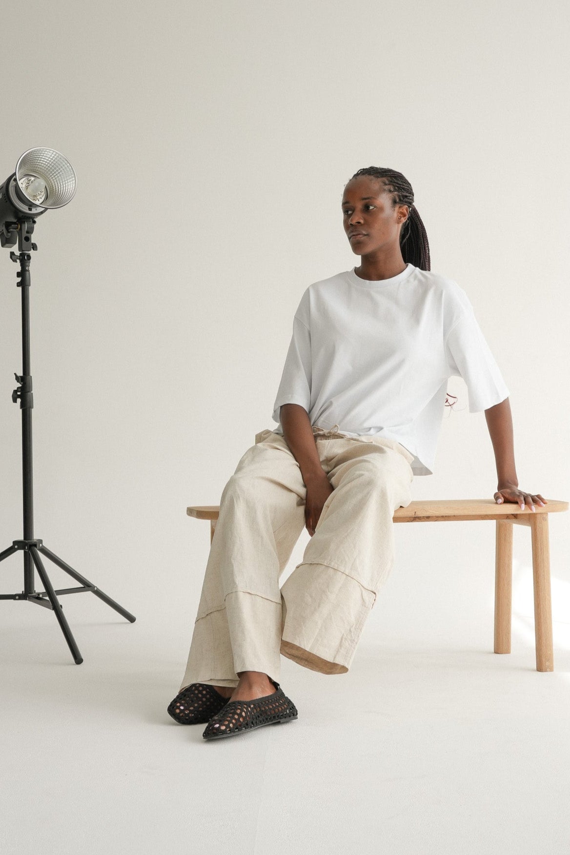 The Odele Trouser in Dune Linen