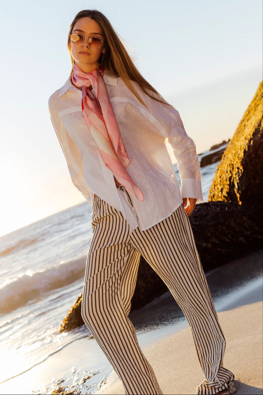 The Marina Pant in Salt Stripe