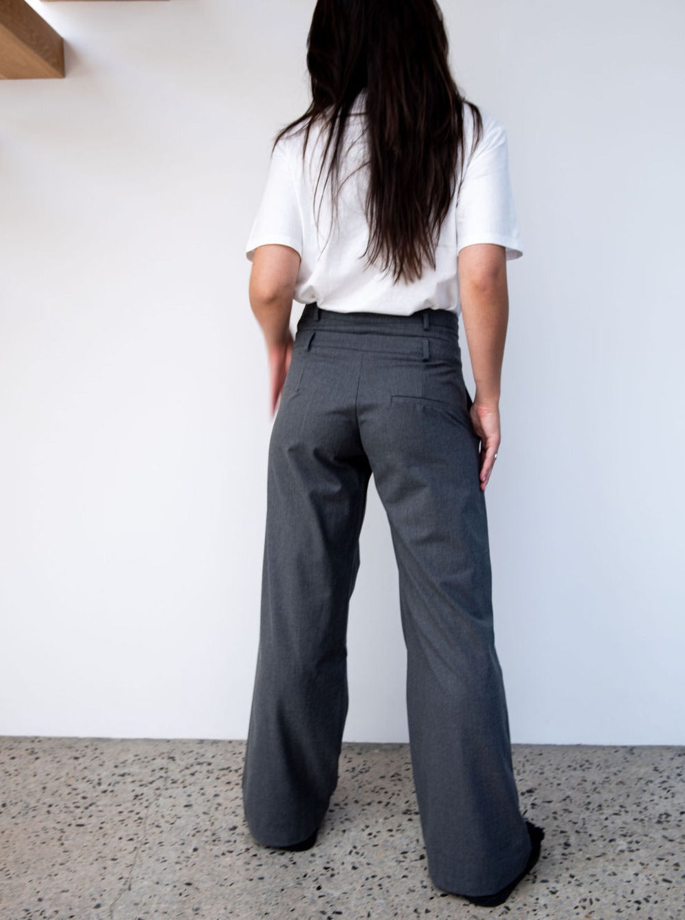 GREY DOUBLE BUTTON TROUSERS