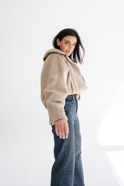 CHAMPAGNE ASYMMETRICAL DOUBLE JACKET