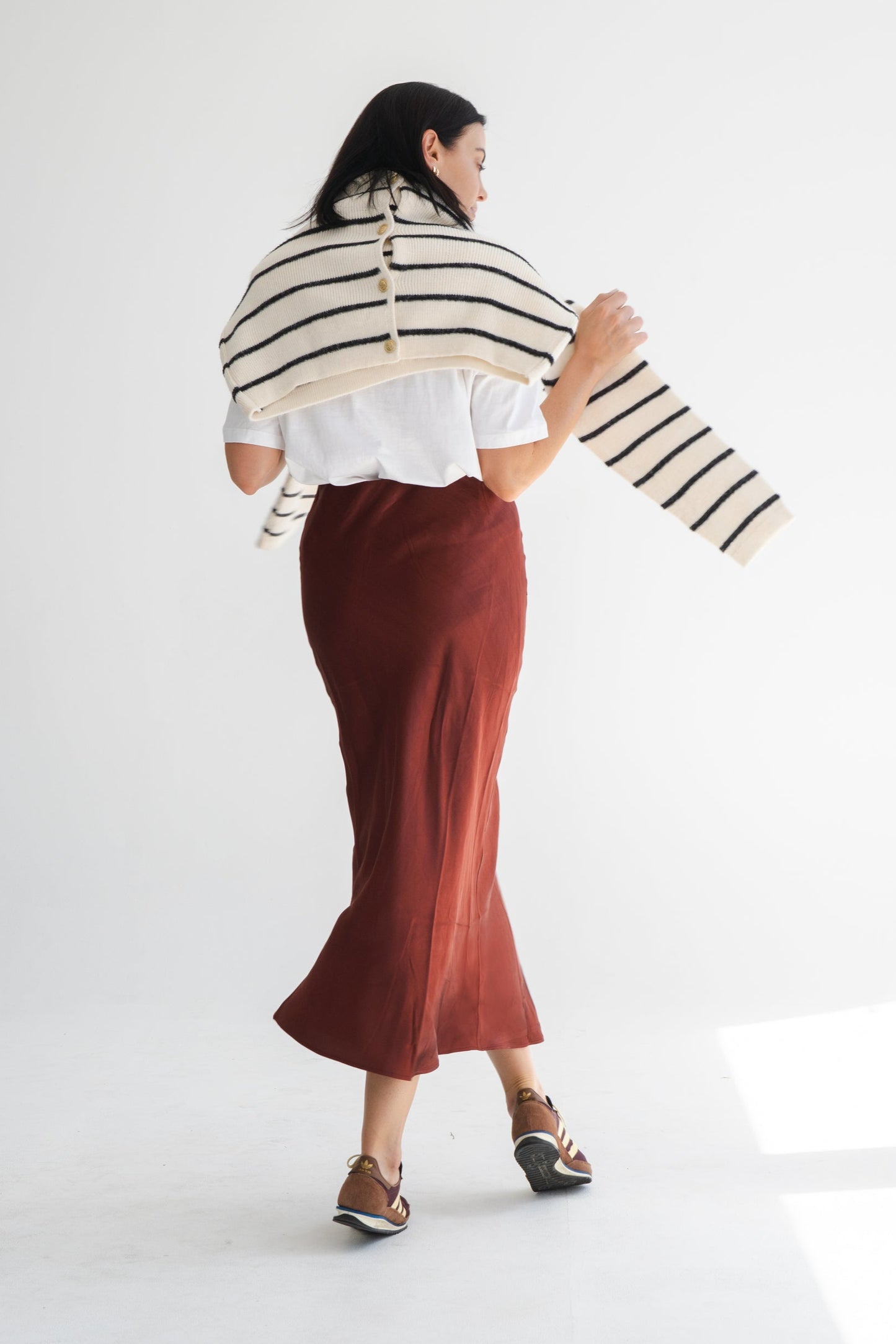 MAROON SATIN SKIRT