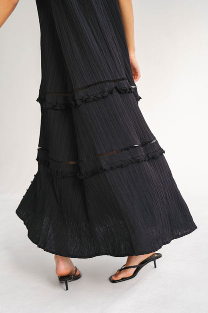 BLACK MAXI DETAIL DRESS