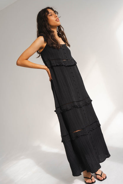 BLACK MAXI DETAIL DRESS