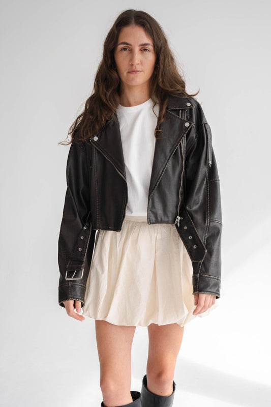 VEGAN LEATHER BIKER JACKET