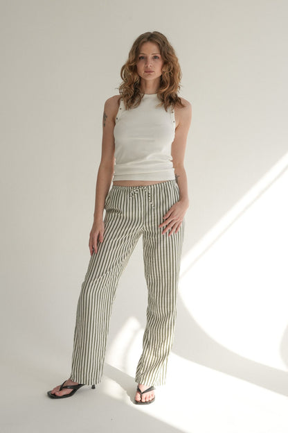 The Marina Pant in Salt Stripe