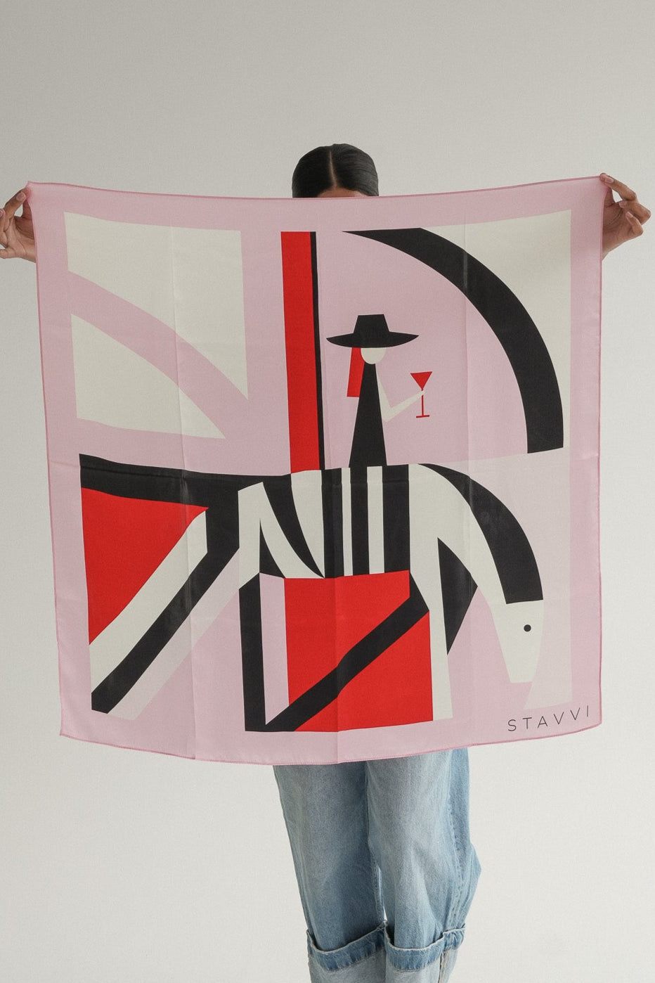 The Stavvi Silk Scarf in Rosé