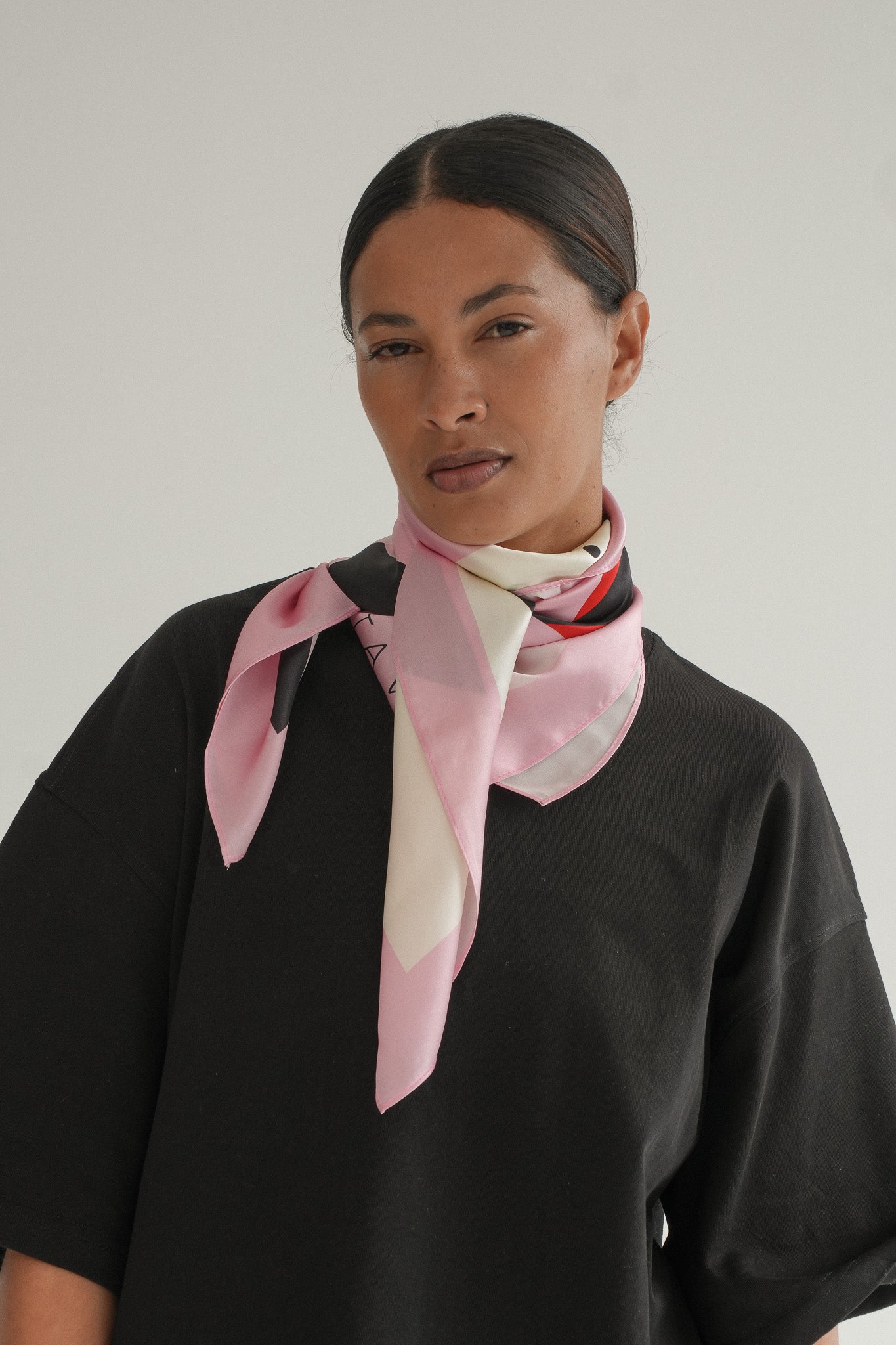 The Stavvi Silk Scarf in Rosé
