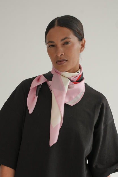The Stavvi Silk Scarf in Rosé