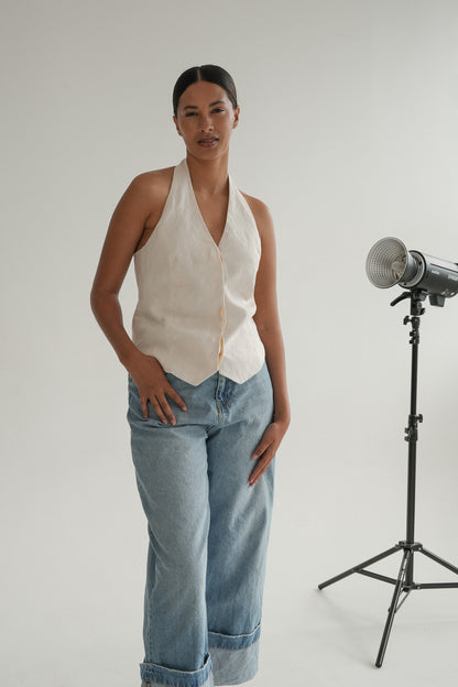 The Solea Top in Vanilla