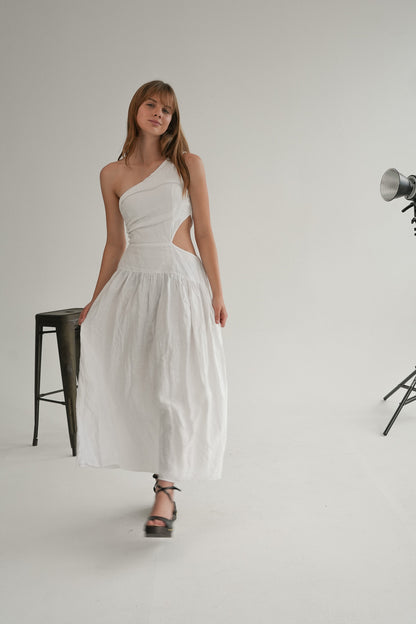 The Ares Dress in Bone