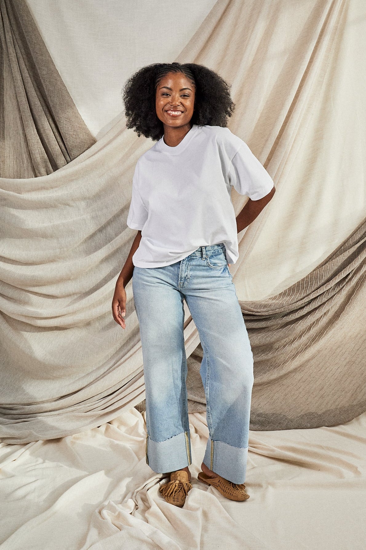 Cotton Boxy Tee (White)