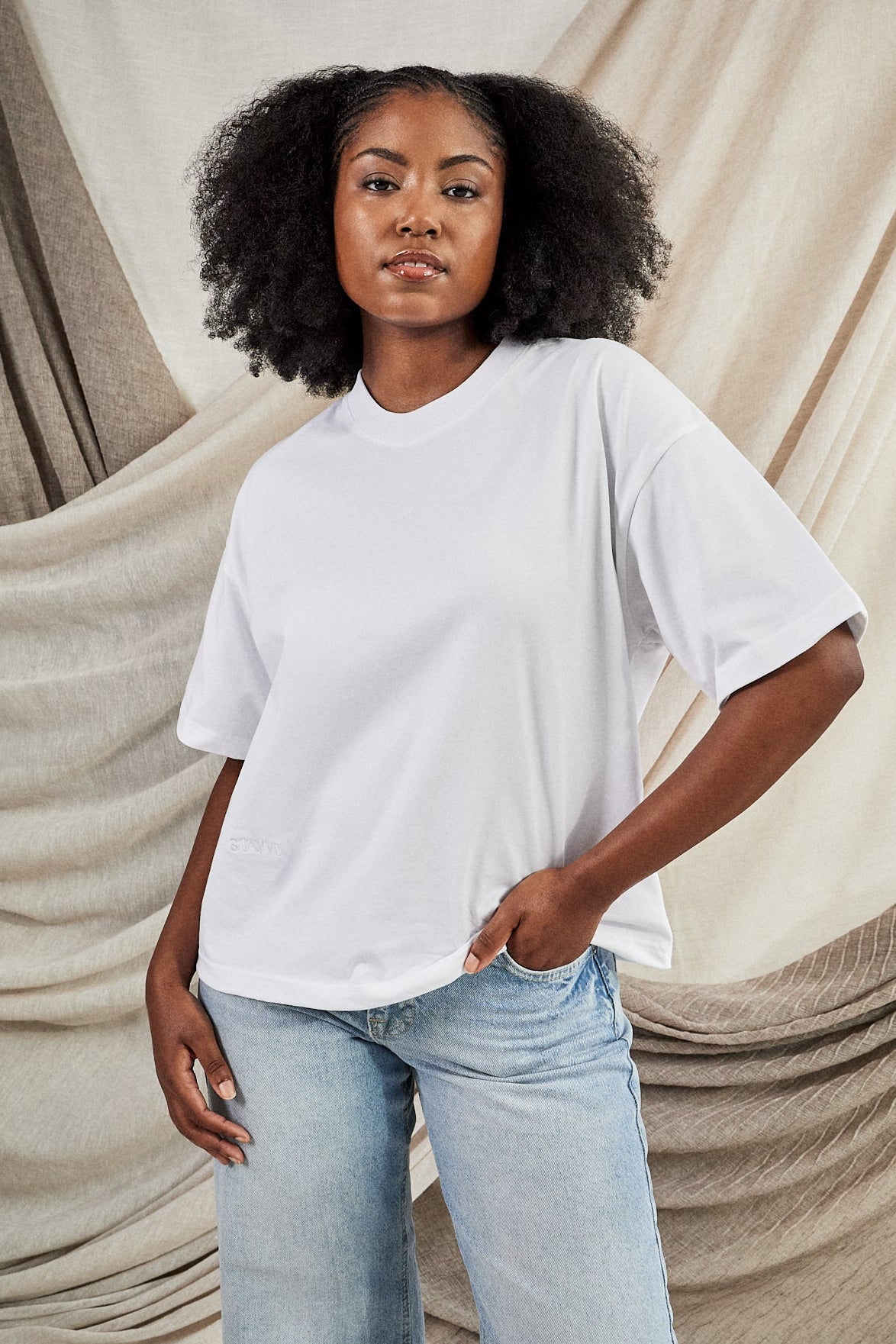 Cotton Boxy Tee (White)