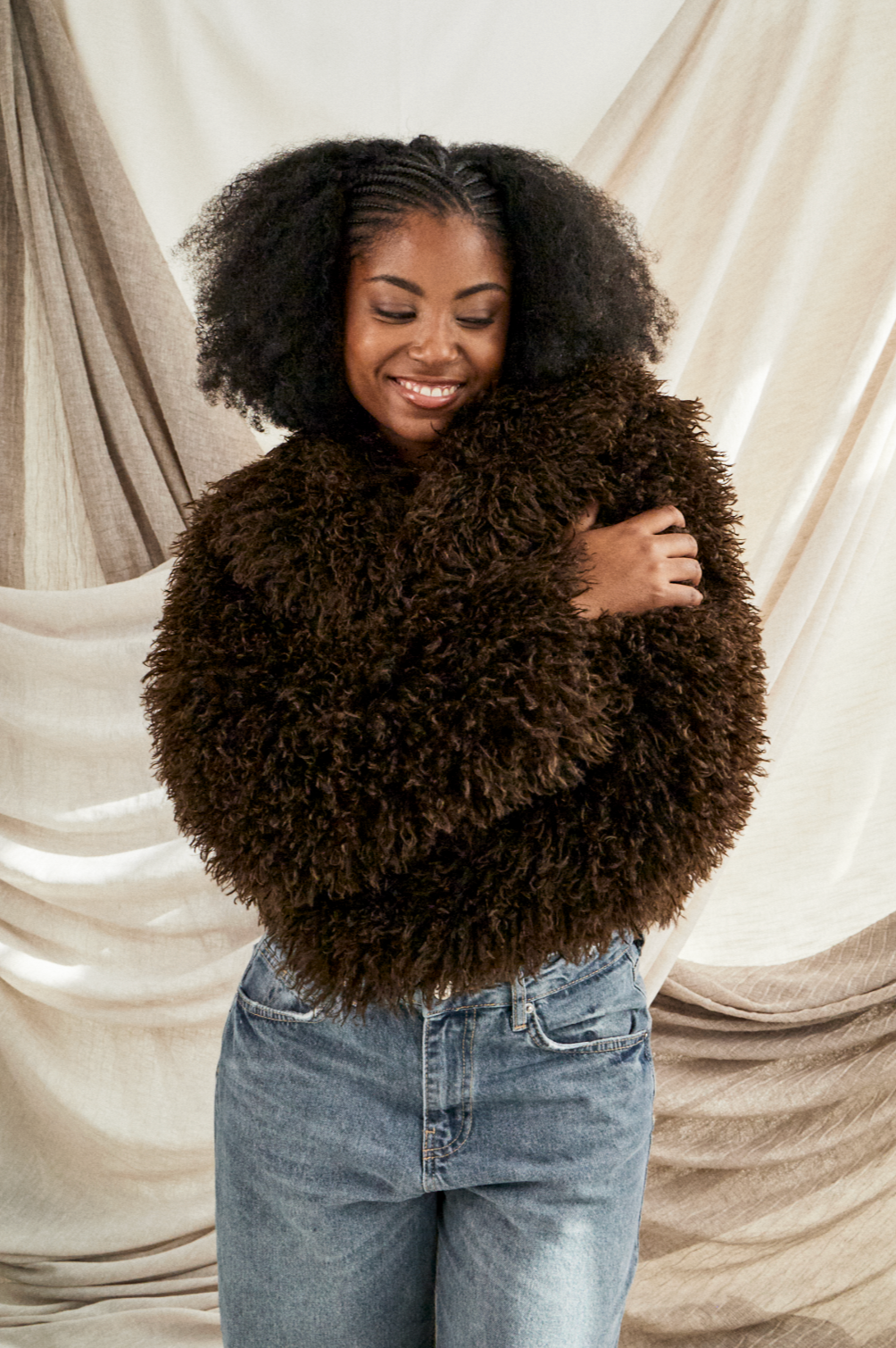 Mongolian Faux Fur Coat