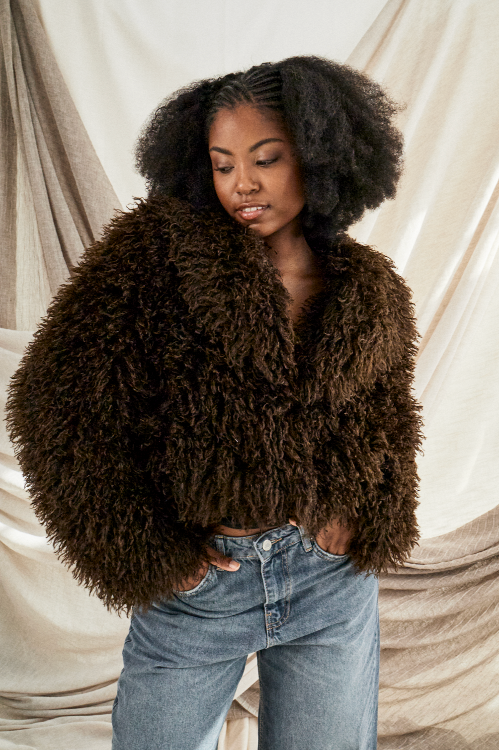 Mongolian Faux Fur Coat