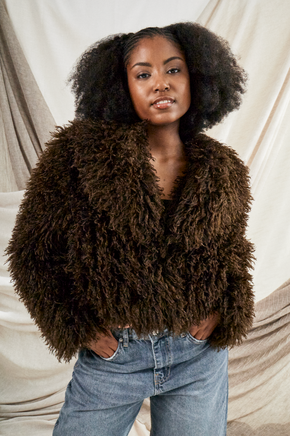 Mongolian Faux Fur Coat