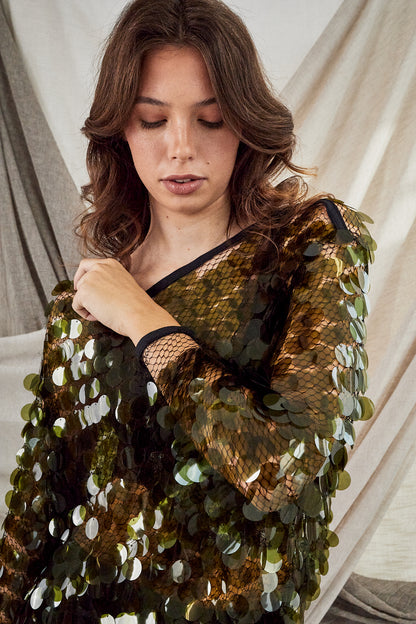 Moss Sequin Top