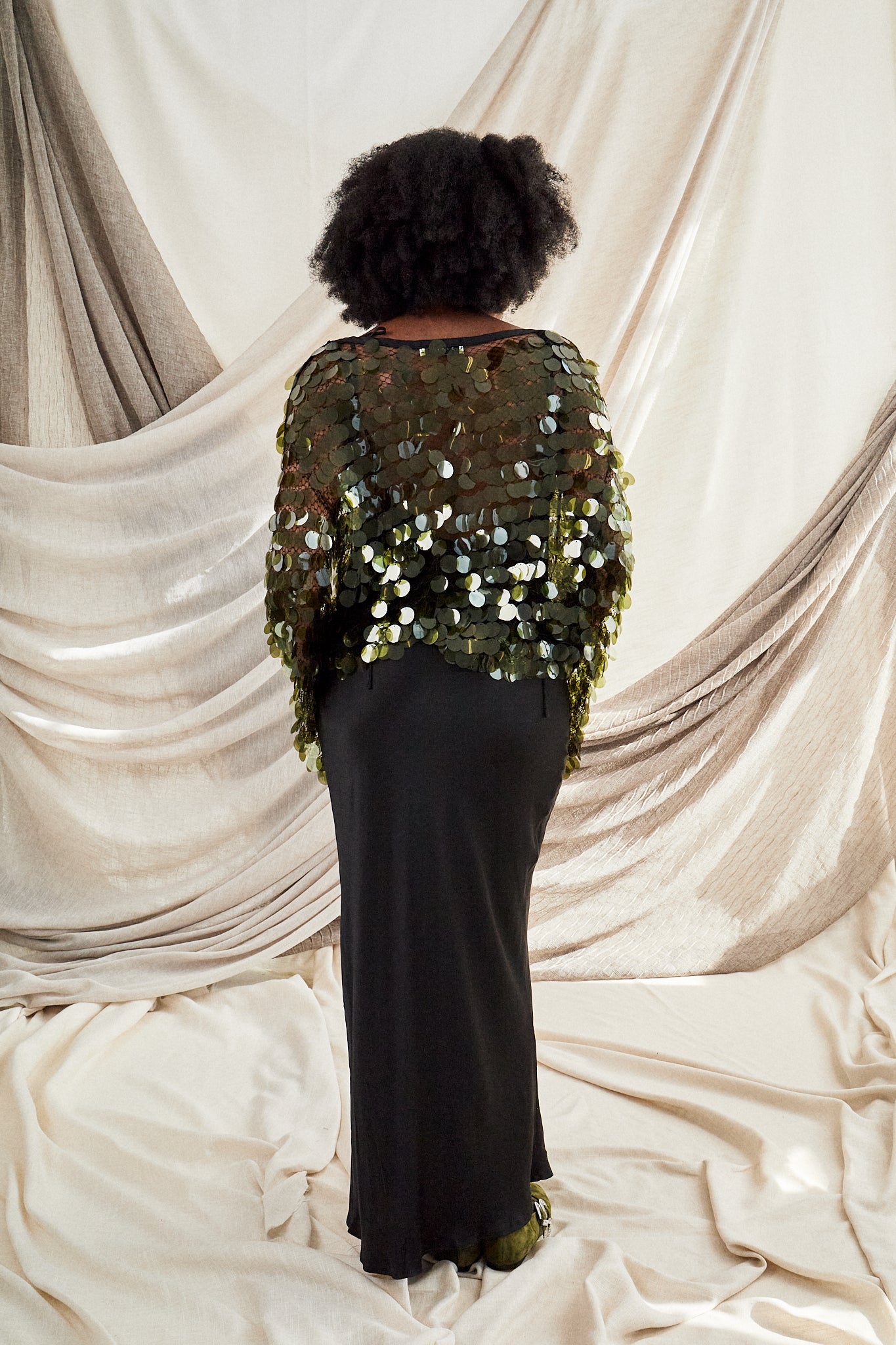 Moss Sequin Top