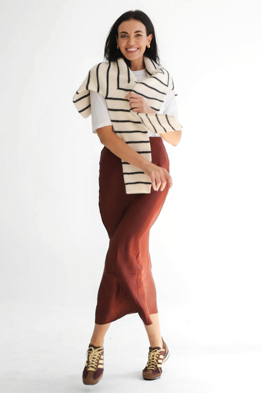 MAROON SATIN SKIRT