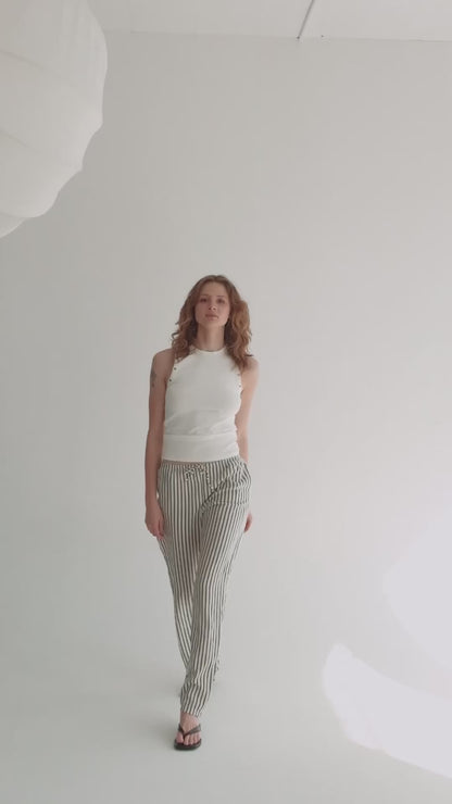 The Marina Pant in Salt Stripe