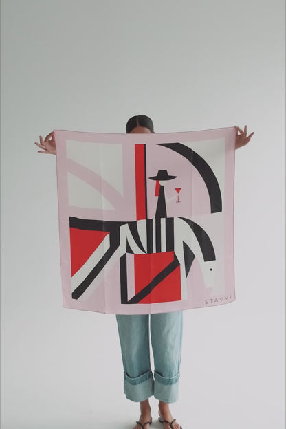 The Stavvi Silk Scarf in Rosé